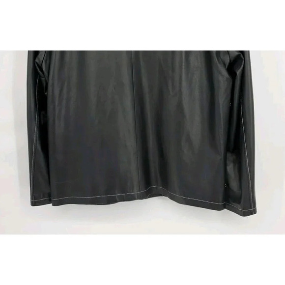 MARCELLO SPORT Mens XLarge Black Lined Leather Coat Zip SUPER SOFT LEATHER - Picture 7 of 12